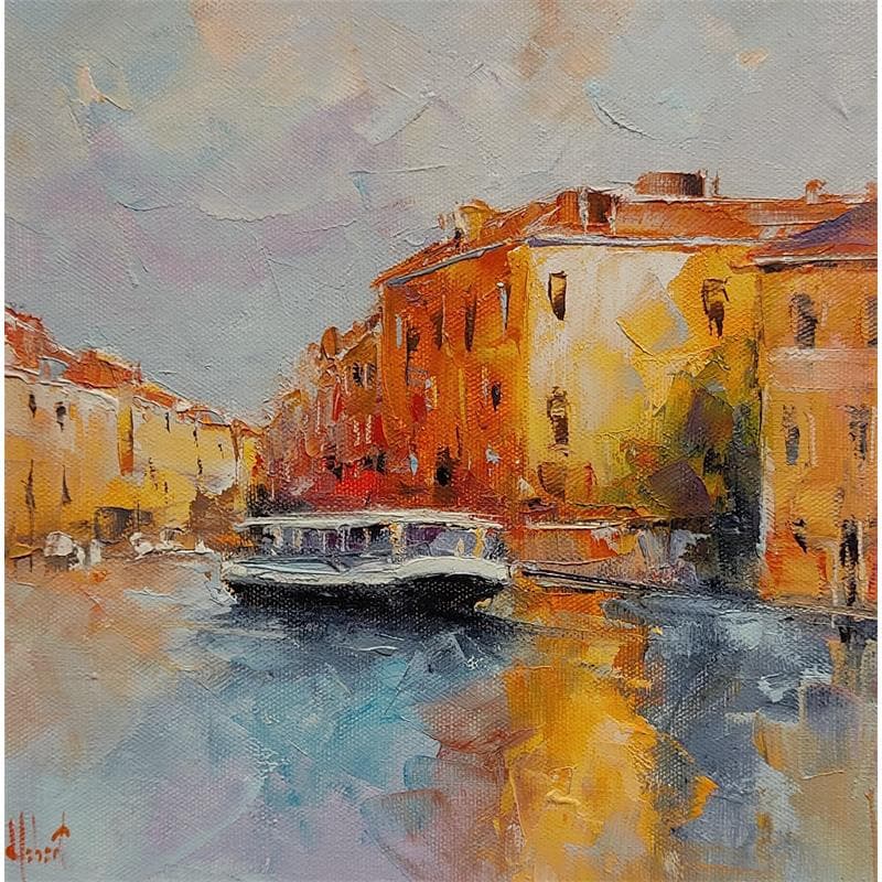 Painting le grand canal by Hébert Franck | Painting Figurative Marine Oil