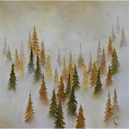 Peinture Orangé par Pressac Clémence | Tableau Figuratif Huile Paysages