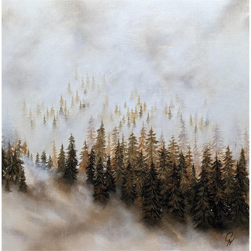 Peinture Brume automnale par Pressac Clémence | Tableau Figuratif Paysages Huile