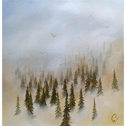 Peinture L'envol du matin par Pressac Clémence | Tableau Figuratif Huile Paysages