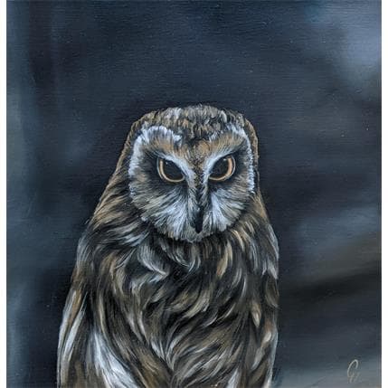 Peinture Le hibou par Pressac Clémence | Tableau Figuratif Huile Animaux