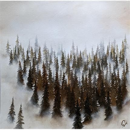 Peinture Forêt d'automne par Pressac Clémence | Tableau Figuratif Huile Paysages