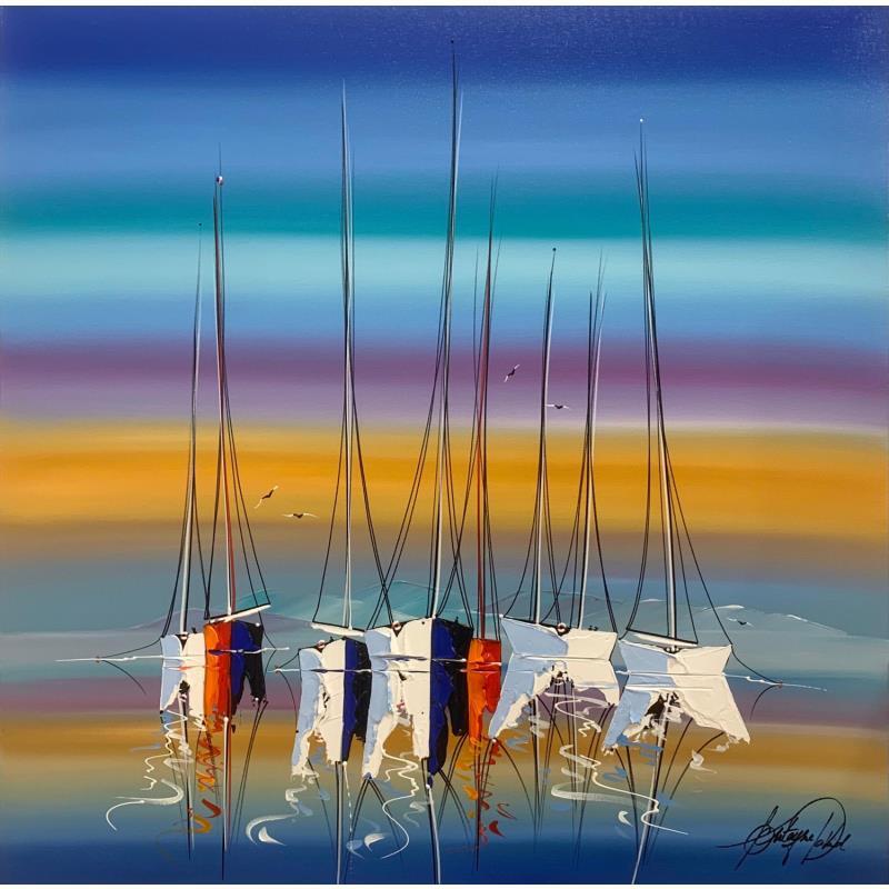 Pintura le soleil du soir por Fonteyne David | Pintura Acrílico