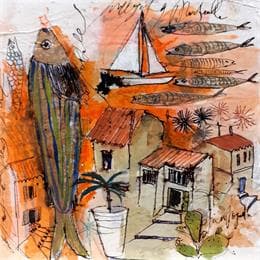 Painting Curiosités gourmandes by Colombo Cécile | Painting Figurative Acrylic Life style