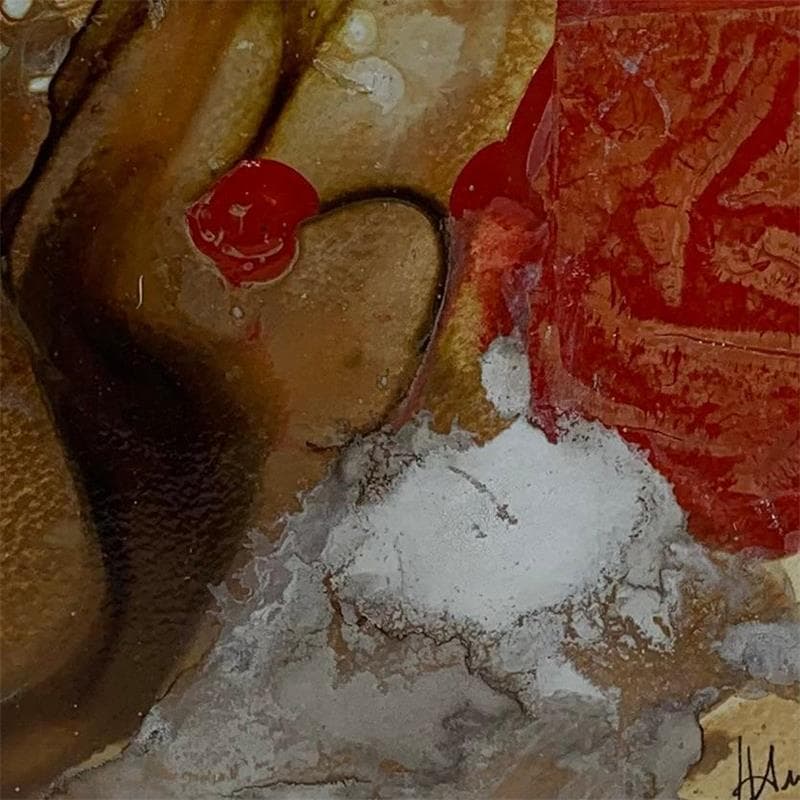 Peinture Le temps des cerises par Han | Tableau Abstrait Minimaliste