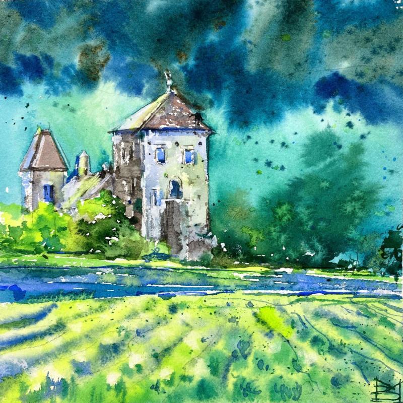 Peinture Gevrey Chambertin par Volynskih Mariya  | Tableau Figuratif Paysages Nature Architecture Aquarelle