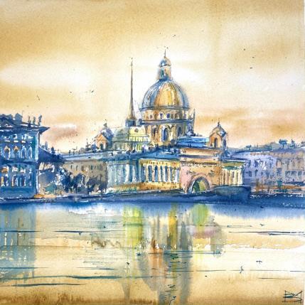 Peinture Evening in St Petersburg par Volynskih Mariya  | Tableau Figuratif Aquarelle Architecture, Paysages, Urbain