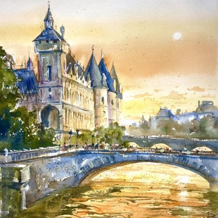 Peinture Conciergerie castle par Volynskih Mariya  | Tableau Figuratif Aquarelle Architecture, Paysages, Urbain