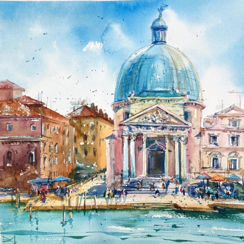 Peinture San Simeone grande par Volynskih Mariya  | Tableau Paysages Urbain Architecture Aquarelle