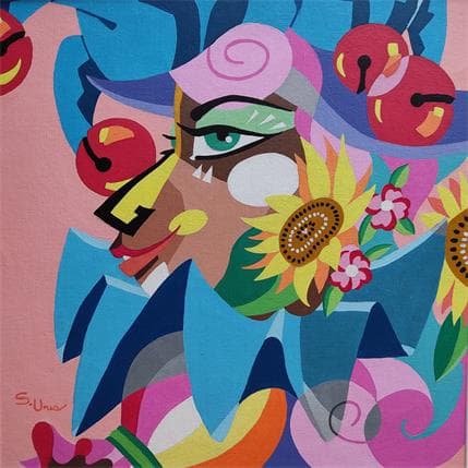 Painting FESTEJANDO by S.Uria | Painting Figurative Acrylic Portrait