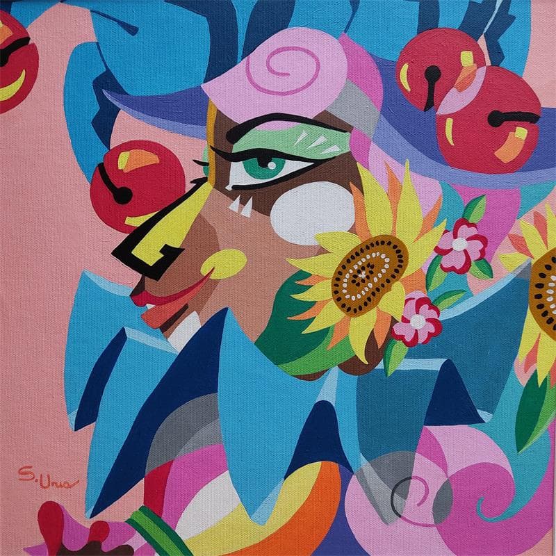 Gemälde FESTEJANDO von S.Uria | Gemälde Figurativ Porträt Acryl