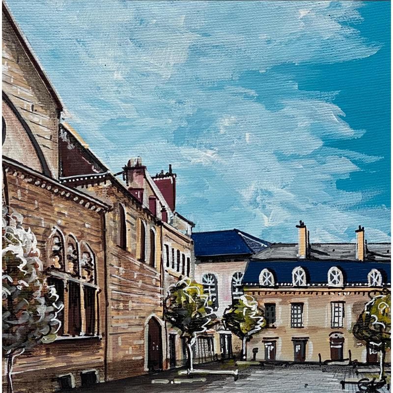 Painting Place dijonnaise  by Touras Sophie-Kim  | Painting Figurative Landscapes Urban Life style