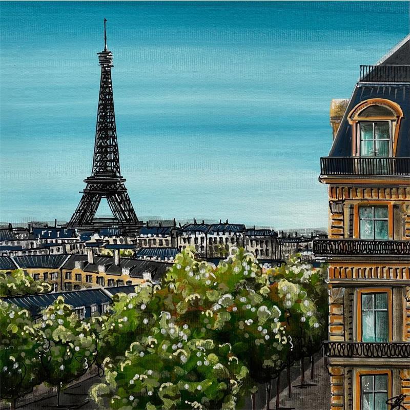 Peinture Madame la tour Eiffel par Touras Sophie-Kim | Tableau Figuratif Paysages Huile