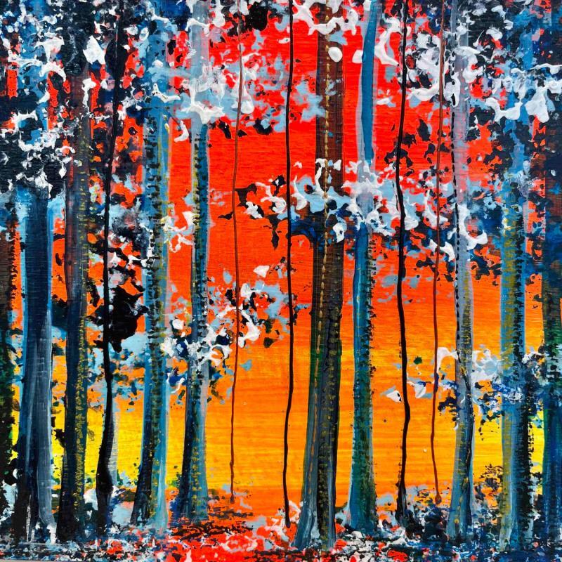 Peinture Foret nocturne par Locoge Alice | Tableau Acrylique