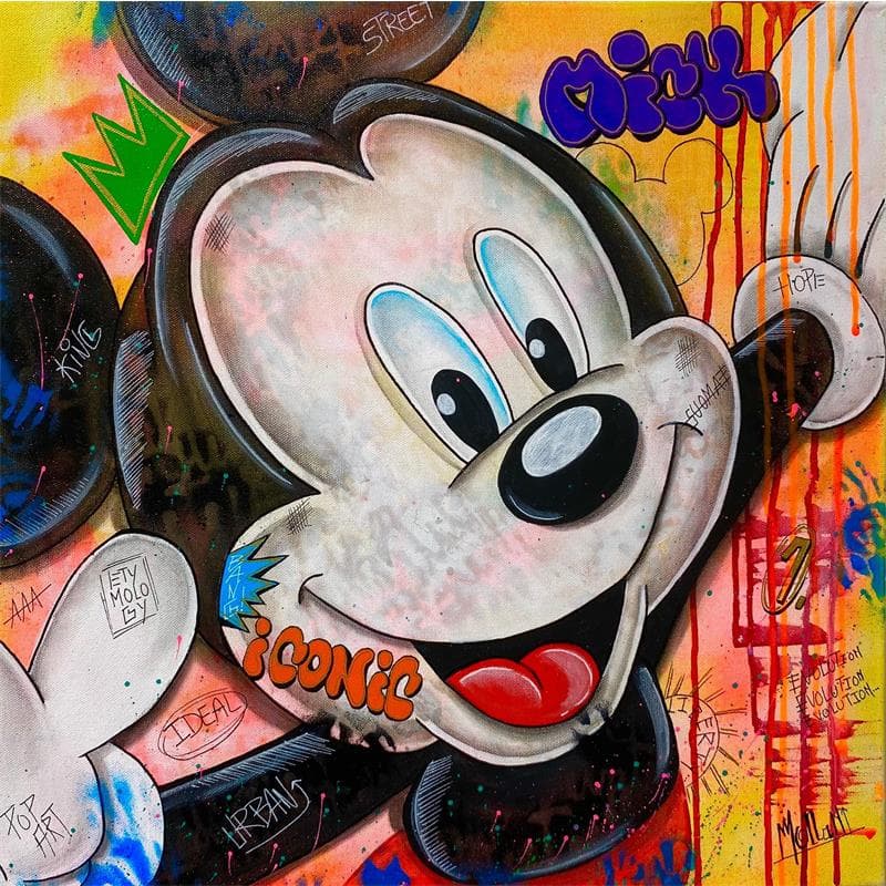 Painting Mick by Molla Nathalie  | Painting Street art Portrait Graffiti Acrylic
