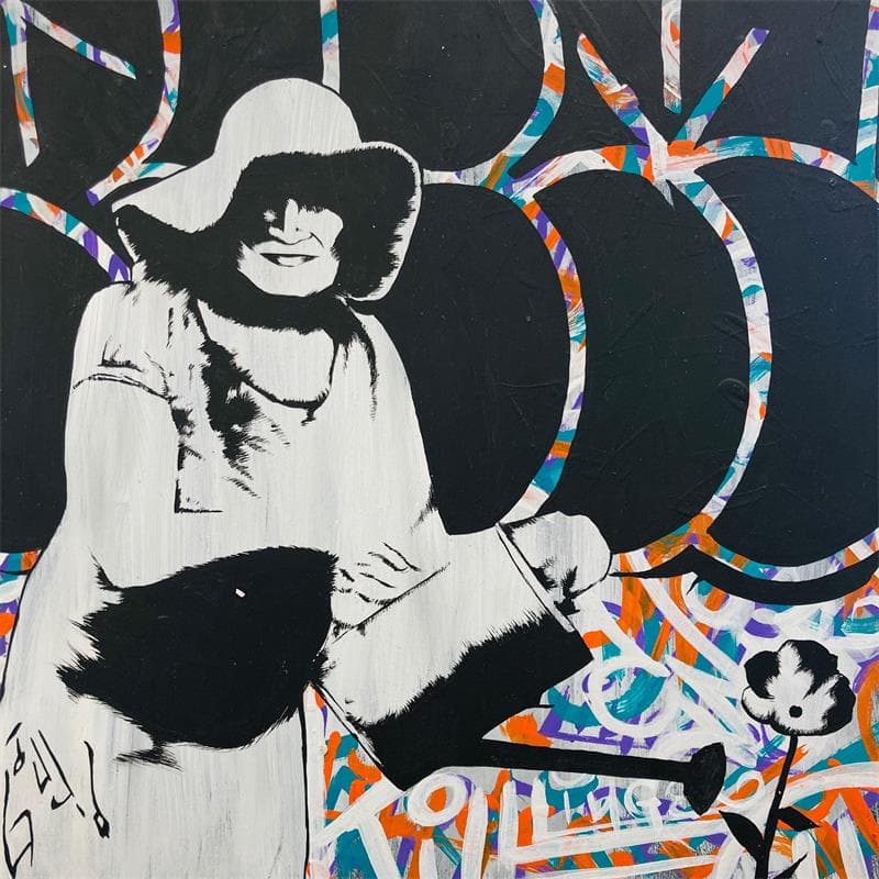 Peinture i'm satisfied of me par Di Vicino Gaudio Alessandro | Tableau Street Art Scènes de vie Graffiti Acrylique