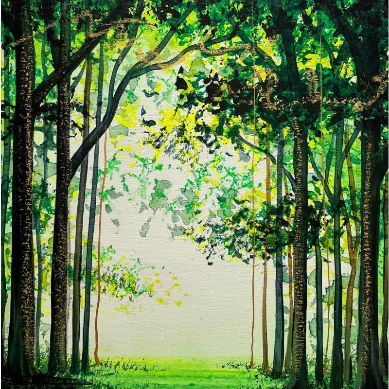 Pintura Sous bois 2 por Locoge Alice | Pintura Acrílico