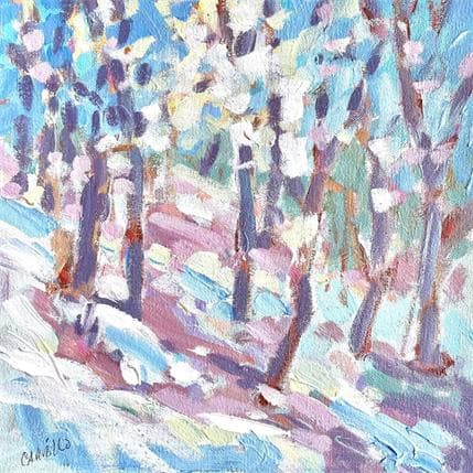 Painting Snow Sparkle by Carrillo Cindy | Painting Figurative Oil Landscapes