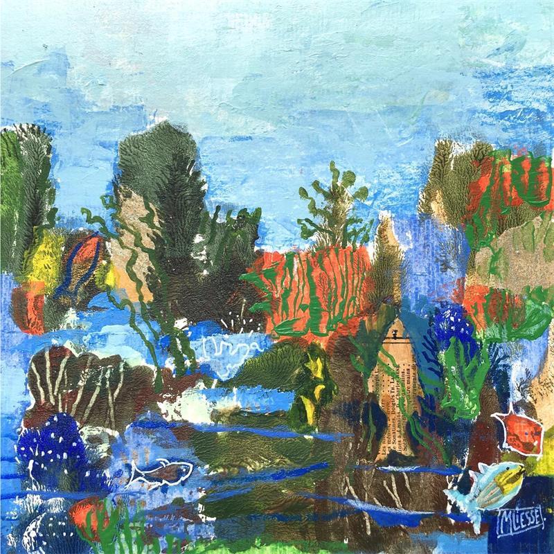 Peinture Lumière aquatique par Bertre Flandrin Marie-Liesse | Tableau Figuratif Paysages Marine Acrylique