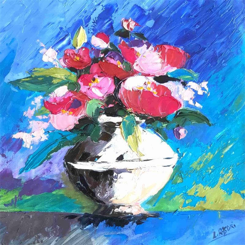 Painting BOUQUET DE FLEUR EN JUIN by Laura Rose | Painting Figurative Still-life Oil