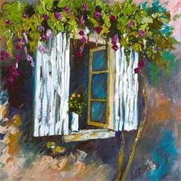 Painting LE ROSIER A LA FENETRE BLANCHE DANS AIX by Laura Rose | Painting