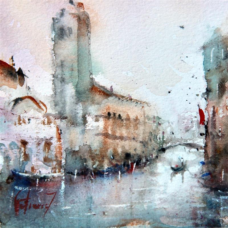 Painting Venise by Gutierrez | Painting Impressionism Landscapes Watercolor