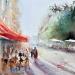 Painting Terrasses à Paris by Gutierrez | Painting Impressionism Landscapes Urban Watercolor