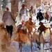 Painting Terrasses à Paris by Gutierrez | Painting Impressionism Landscapes Urban Watercolor