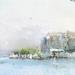 Painting Le lac de Côme by Gutierrez | Painting Figurative Landscapes Urban Watercolor