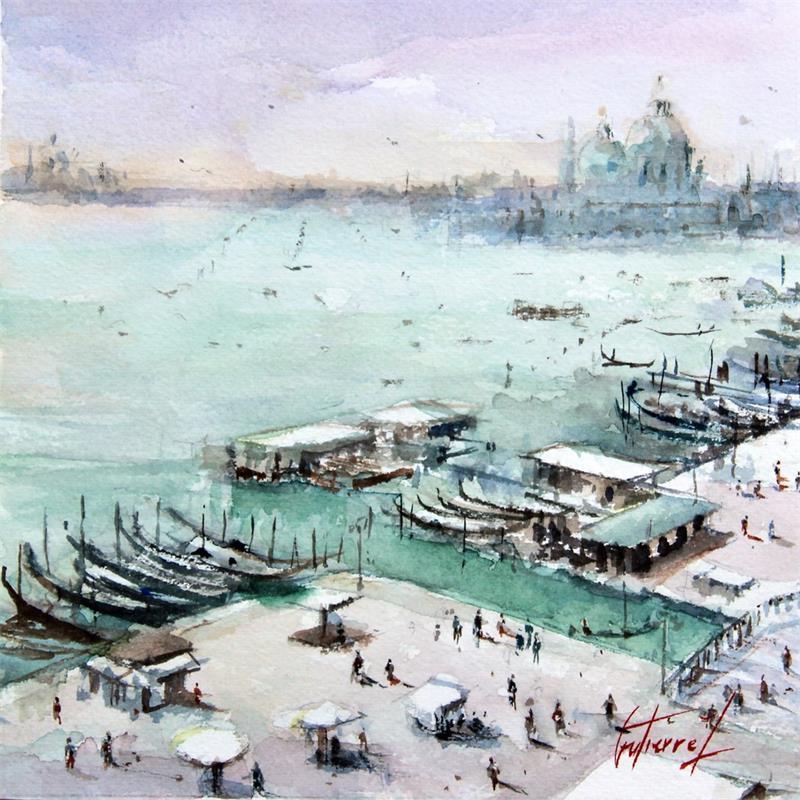 Gemälde Venise von Gutierrez | Gemälde Figurativ Landschaften Aquarell