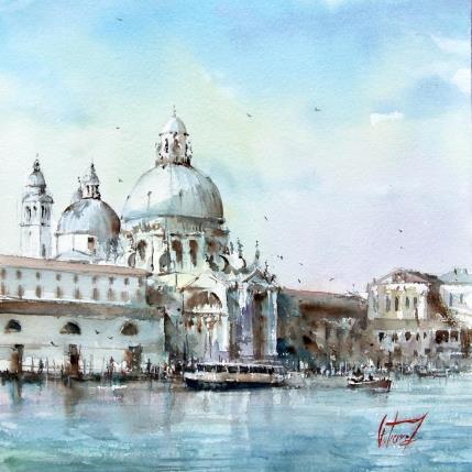 Peinture La Saluté par Gutierrez | Tableau Impressionnisme Aquarelle Paysages, Urbain