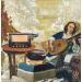 Gemälde L’écoute von Romanelli Karine | Gemälde Figurativ Musik Alltagsszenen Collage