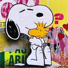 Painting snoopy loves U by Mestres Sergi | Painting Pop-art Acrylic, Graffiti Pop icons, Urban