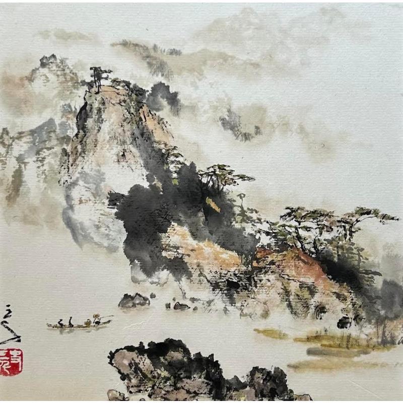 Painting Boating along the Mountain by Sanqian | Painting