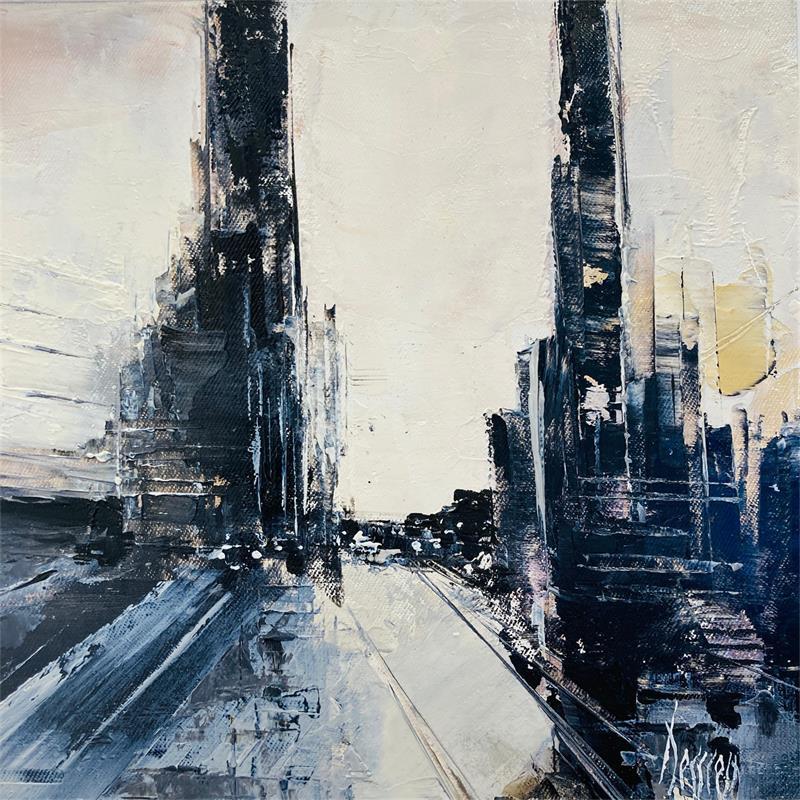 Peinture black perspective par Dessein Pierre | Tableau Abstrait Huile