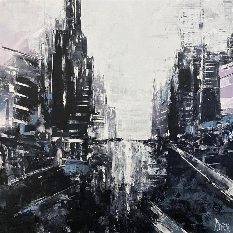 Peinture Ny in black par Dessein Pierre | Tableau Abstrait Huile