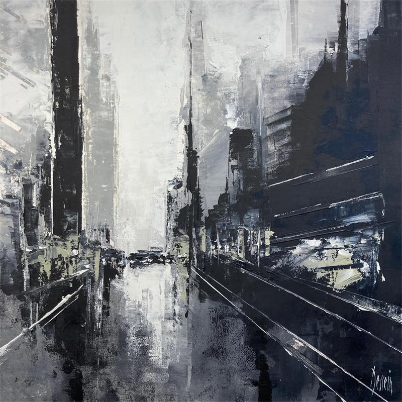 Peinture Perspective sur NY  par Dessein Pierre | Tableau Abstrait Huile