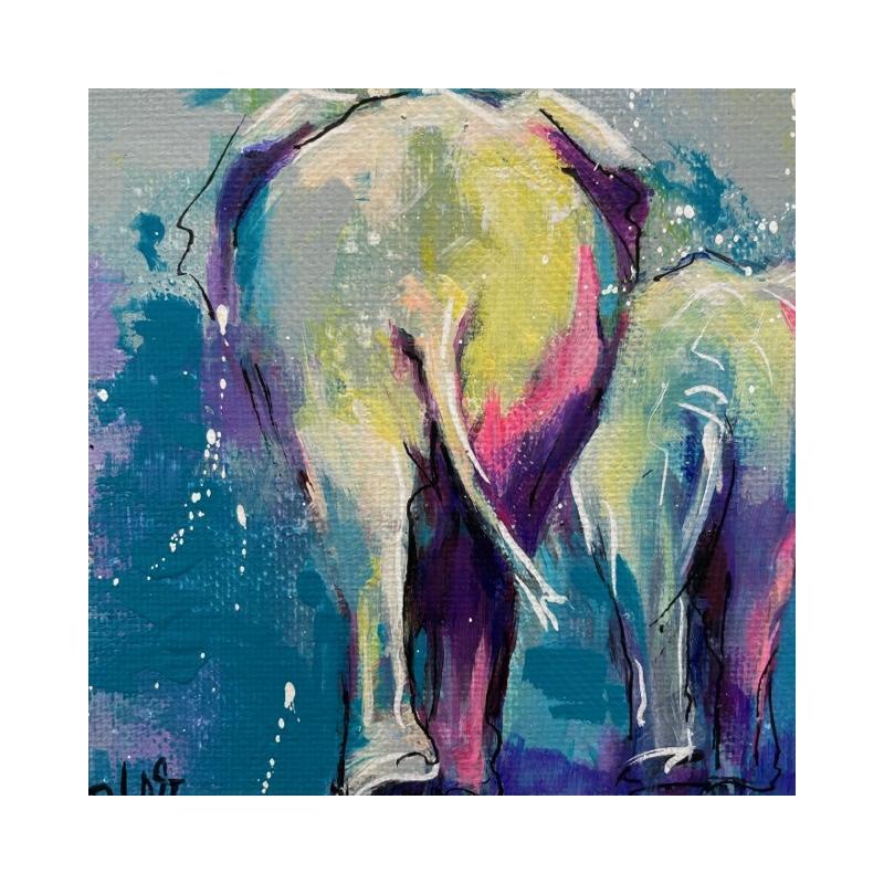 Gemälde Sous un autre angle von Dubost | Gemälde Figurativ Tiere Acryl
