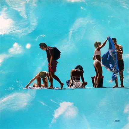 Painting Atlantique en bande organisée by Sand | Painting Figurative Acrylic Life style, Marine