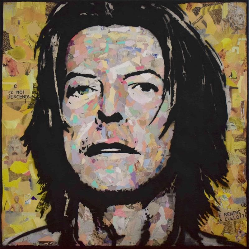 Peinture David Bowie par G.C.Popartist | Tableau Pop-art Icones Pop Graffiti Acrylique Collage