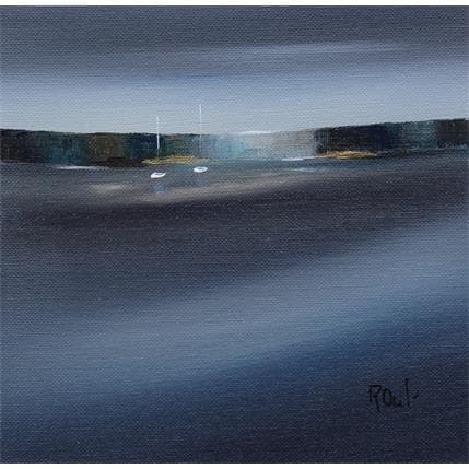 Painting Horizon marin 37 by Roussel Marie-Ange et Fanny | Painting Figurative Oil Landscapes, Marine