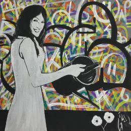 Tableau Acrylique Abstrait Peint à La Main - Toile 80x120 Cm, Style Moderne, Décoration Murale Intérieur Signée