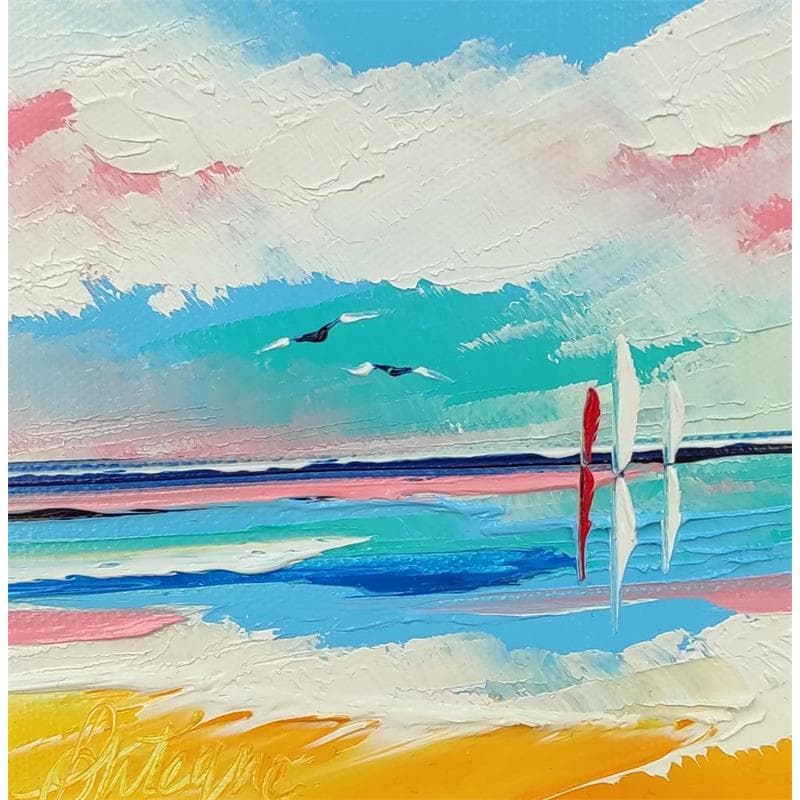 Peinture Sérénité Bleue par Fonteyne David | Tableau Figuratif Marine Huile Acrylique