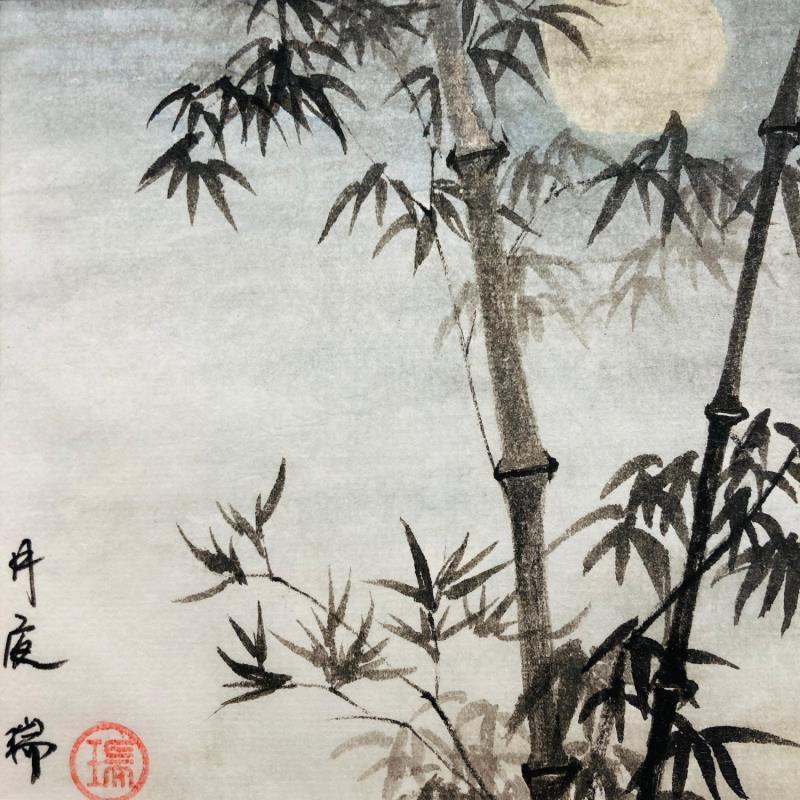 Painting A moonlit night by Amblard Rui | Painting Naive art Landscapes Life style Watercolor