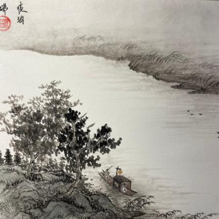 Gemälde Mooring at night von Amblard Rui | Gemälde  Aquarell Pop-Ikonen