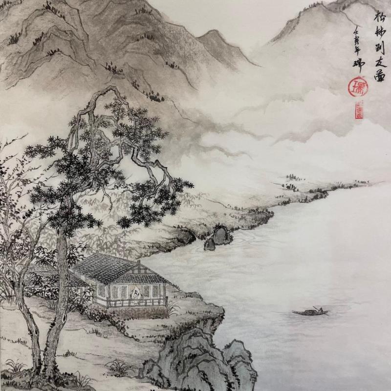 Peinture At parting in the mountains par Amblard Rui | Tableau Aquarelle