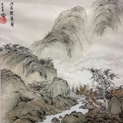 Peinture Living by the brookside par Amblard Rui | Tableau  Aquarelle