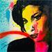 Painting amy winehouse by Mestres Sergi | Painting Pop-art Portrait Pop icons Graffiti Cardboard Acrylic