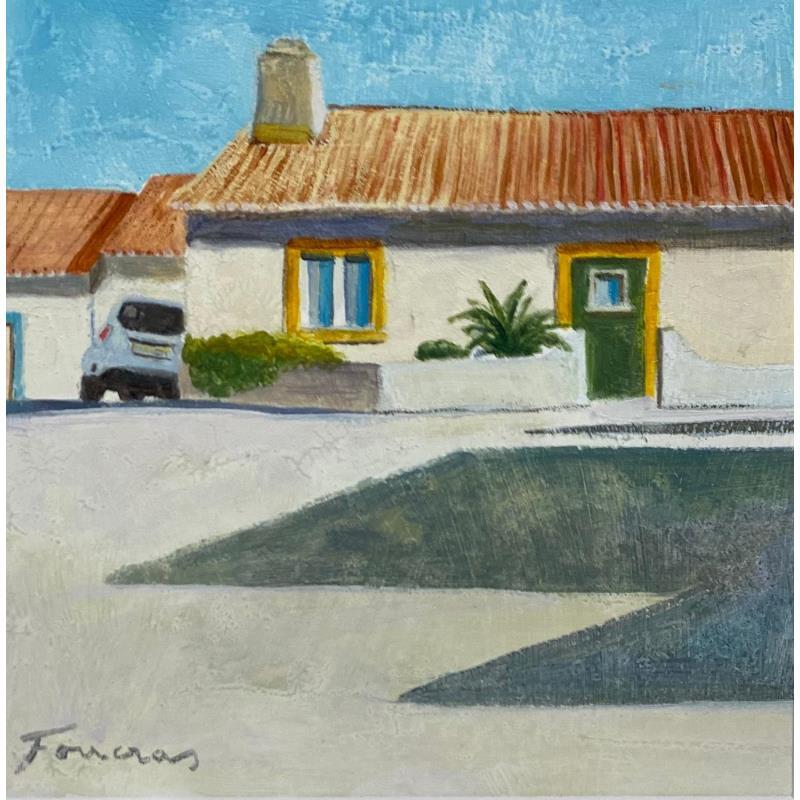 Gemälde La maison sur la place von Foucras François | Gemälde Figurativ Landschaften Acryl