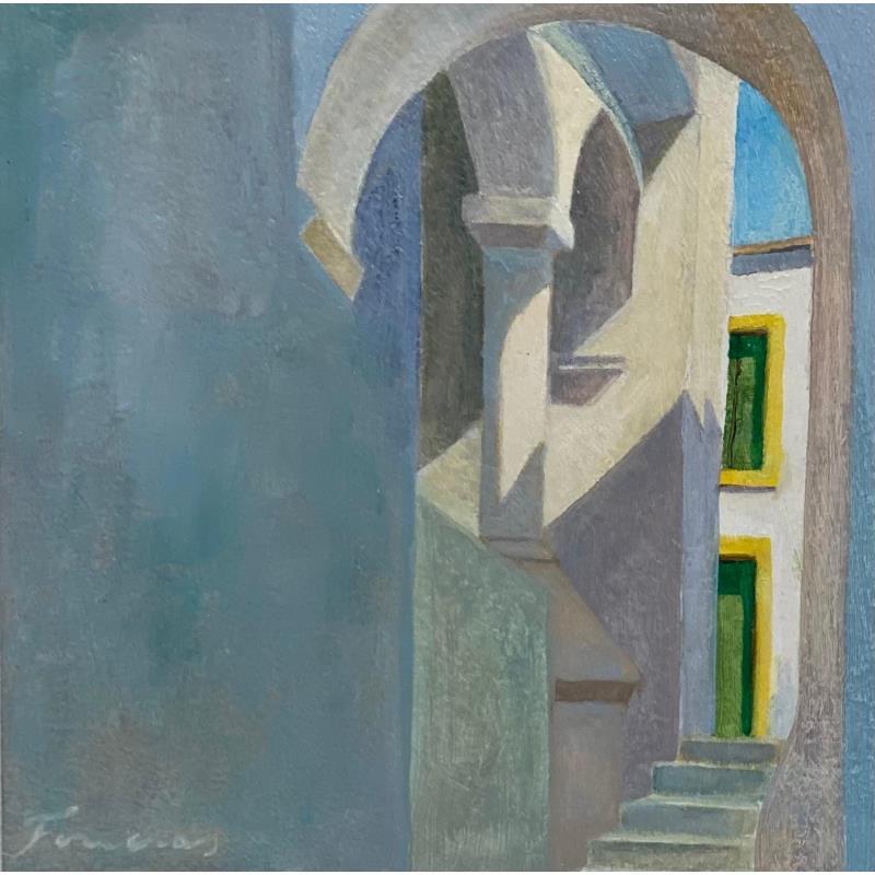 Gemälde Un village à midi von Foucras François | Gemälde Figurativ Landschaften Acryl